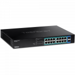 PoE Switch: 16 x 10/100/1000Mbps PoE+, 2x SFP, r&auml;kitav, 240W