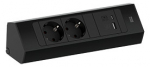 Toitepaneel Casia 2 x CEE7/3, 1 x USB-A, 1 x USB-C, 235 x 78 x 64mm, must