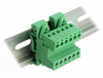Terminal block R5.08mm, 6-ne, 24-12 AWG, DIN-liistule, nurgaga