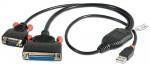 USB 2.0 - RS-232 + parallel D25 konverter 0.7m