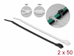 Kaablisidemed lameda peaga 370 &times; 7.6mm mustad/l&auml;bipaistvad, -40 kuni 85&deg; (100tk)
