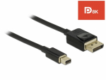 DisplayPort - Mini DisplayPort kaabel 2.0m, must, 8K@60Hz (suund mini displayport -> displayport)
