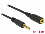 3.5mm pikenduskaabel 1.0m, 5pin, must