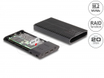 K&otilde;vakettakarp 2 x M.2 NVMe PCIe SSD kettale, USB-C 3.2 Raid 20 Gbps &uuml;hendus