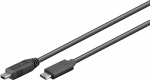 USB-C kaabel - mini B (5-pin) 0.5m, must, 480 Mbit/s