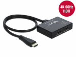 HDMI splitter, 1 sisse/ 2 v&auml;lja, USB toide, 4K@60Hz