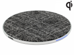 Juhtmevaba USB laadimisalus (Qi standard), 5 V / 1.0 A (5 W), 9 V / 1.1 A, riidest kattega