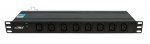 Toitepaneel 19" 1U, ees 8xC13, taga 8xC13, IEC320 C20 16A / 250V toitepistik