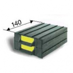 CAB3 - 2 drawers unit, conductive black, int.87x20x120mm