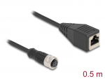 Pikenduskaabel M12-RJ45 4 kontakti D-coded 0.5m