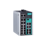 Switch: 12 x 10/100BaseT(X), 4 x 10/100/1000BaseT(X) or 100/1000BaseSFP port, 2 100 baseFX ( Singlemode, SC konnektor ) -40 kuni 75&deg;C
