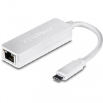 V&otilde;rgukaart: USB-C - RJ45 10/100/1000Mbps, must, sobib ka Mac&acute;idele