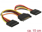 SATA Toitekaabel 15pin - 2x SATA 15 pin, 0.15m