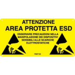 LABEL -"A.T. AREA PROTETTA ESD" italian rigid PVC 600x300mm