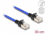 V&otilde;rgukaabel Cat6a U/FTP 0.3m, sinine, punutud, slim
