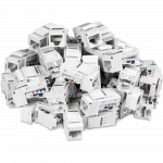 Modularpesa RJ45 Cat6 varjestamata t&ouml;&ouml;riistavaba valge, 50tk/pakk