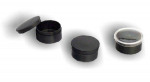 BOX LICEFA round with LID diam. 27X13mm ESD transparent