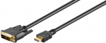 HDMI - DVI-D Single Link kaabel 1.5m, kullatud, 1080p (m&otilde;lemasuunaline)