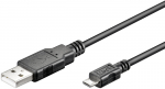 USB 2.0 kaabel A - Micro B 0.3m, must