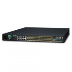 Switch: 8 x 10/100/1000Mbps, 8 x 10/100/1000 TP/SFP Combo, 16 x SFP, 4 x SFP+, 1 x RJ-45 console, Stackable, Layer 3, r&auml;kitav