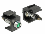 Keystone moodul: roheline 6V LED, must