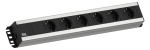 Toitepaneel 6 x Schuko r&auml;ckitav 2.0m 1U must/hall