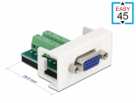 Easy 45 moodul: VGA (F) - Terminal block 22.5mm x 45mm