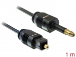 Toslink/SPDIF kaabel - Toslink mini 3.5mm 1.0m, must