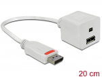 &Uuml;leminek DisplayPort (M) - Displayport (F) + mini Displayport (F), 0.2m, valge