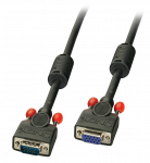 VGA pikenduskaabel 0.5m, must ferriitidega