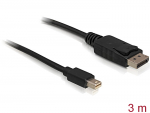 Mini DisplayPort - DisplayPort kaabel 3.0m, must, 4K@60Hz