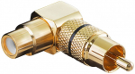 Adapter RCA (M) - (F), nurgaga, kullatud (A 196 B)