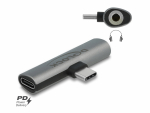 &Uuml;leminek USB-C (M) - 3.5mm (F) + USB-C (F)