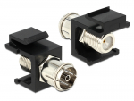 Keystone moodul: IEC-pistik (coax) / F-pesa, must