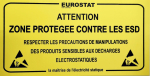 Hoiatuskleeps PVC RIGID SIGN "ATTENTION ZONE PROTEGEE CONTRE LES ESD" - 600 x 300mm