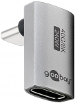 Adapter USB-C (M) - USB-C (F), 90&deg;, USB4, pikk, L-kujuline, hall