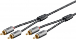 2xRCA kaabel 0.5m, tekstiilist kattega
