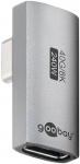 Adapter USB-C (M) - USB-C (F), 90&deg;, USB4, vertikaalne, hall