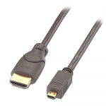 HDMI - Micro HDMI kaabel 0.5m, High Speed HDMI + Ethernet, hall, 2160p, 3D