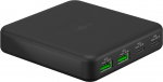 USB laadija 2 x USB-C PD, 2 x USB-A QC3.0, 100 - 240V > 5V, 3A, 65W, laualaadija, must