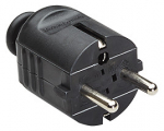 Toitepistik CEE7/7, 16A / 250V, maandusega, must