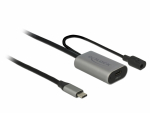 USB-C pikenduskaabel 5.0m, USB 3.1 5Gbps, 2A, DC v&auml;ljundiga, must