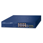 Switch: 8 x 10/100/1000Mbps PoE+, 2 x SFP, 1 x RJ-45 console, Layer 2/4, r&auml;kitav, 180W