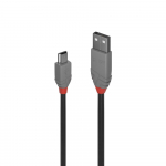 USB 2.0 kaabel A - Mini B 2.0m, must, ANTHRA