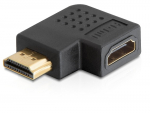 Adapter HDMI (M) - (F), nurgaga paremale, must