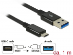 USB-C kaabel C - A 1.0m, USB 3.1 10Gbps, superspeed, must