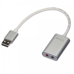 Helikaart USB 2.0 A (M) - 2x 3.5 (F), k&otilde;rvaklappide ja mikrofoni &uuml;hendamiseks