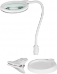 LED luuplamp aluse ja klambriga 6W, ⌀ 100mm l&auml;&auml;ts, 1.75x suurendus, 480lm, valge