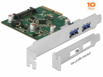 USB 3.1 laienduskaart : PCIe, 2xUSB 3.1 A 10-Gigabit (Standard + Low Profile)