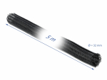 Kaablir&uuml;&uuml;s 32mm, must, 5.0m pol&uuml;ester, takjapaelaga